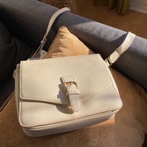 Off-White Stiff Faux Leather Purse